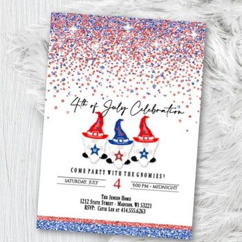 4th of July Party Invitation - 4th of July Birthday Invite Independence Day Party Invite Red White Blue