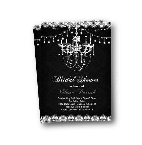 Chandelier Bridal Shower Invitation Flyer