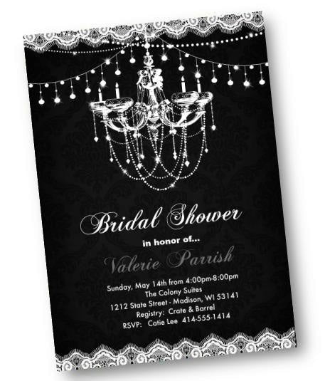 Chandelier Bridal Shower Invitation Flyer