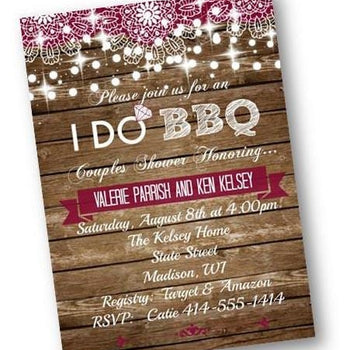 I Do BBQ Rustic Bridal Shower Invitation Flyer - Bridal Shower Invitation