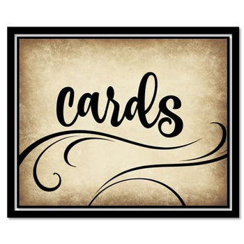 INSTANT DOWNLOAD - Cards Sign for Gift Table - Wedding Decor - Rustic Swirl Script