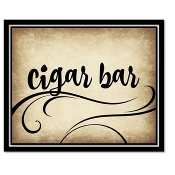 INSTANT DOWNLOAD - Cigar Bar Sign - Wedding Decor - Rustic Swirl Script