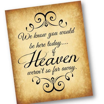 INSTANT DOWNLOAD - Heaven Wedding Sign for Loved One - Memorial Sign