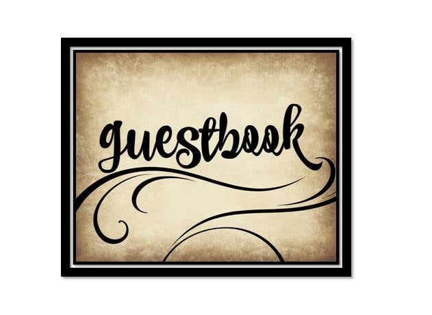 INSTANT DOWNLOAD - Sign Our Guestbook Sign - Wedding Decor - Rustic Swirl Script