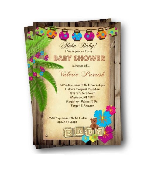 Luau Baby Shower Invitation Flyer