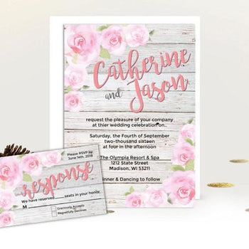 Rustic Rose Garden Wedding Invitation Set - Wedding Suite