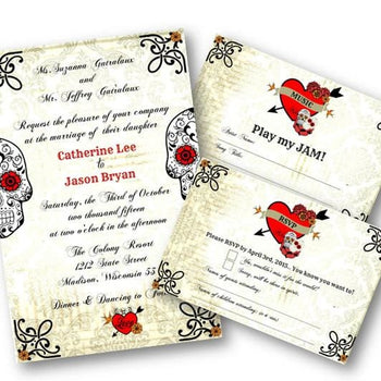 Sugar Skull Wedding Invitation Set - Wedding Suite