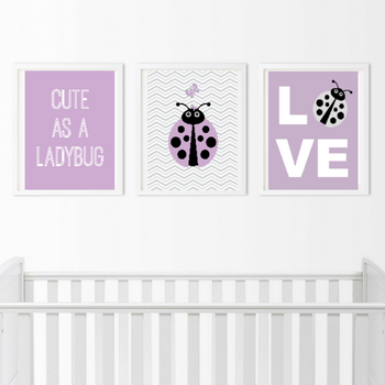 Cute as a Butterfly Wall Art - Baby Girl Wall Decor Prints - Bedroom Pictures
