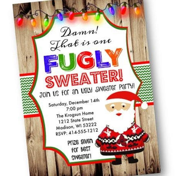 Fugly Sweater Christmas Holiday Party Invitation Flyer - Holiday Invitation