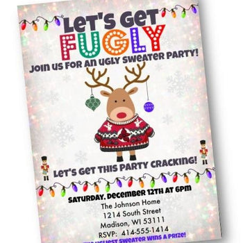 Fugly Ugly Sweater Christmas - Holiday Party Invitation Flyer - Holiday Invitation