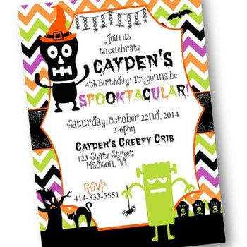 Halloween Monsters Birthday Invitation Flyer - Holiday Invitation