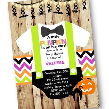 Halloween Onesie Baby Shower Invitation Flyer - Holiday Invitation