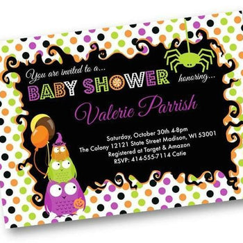 Halloween Owl Baby Shower Invitation Flyer - Holiday Invitation