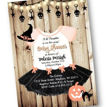 Halloween Tutu Baby Shower Invitation Flyer - Holiday Invitation