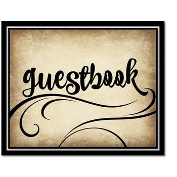 INSTANT DOWNLOAD - Sign Our Guestbook Sign - Wedding Decor - Rustic Swirl Script