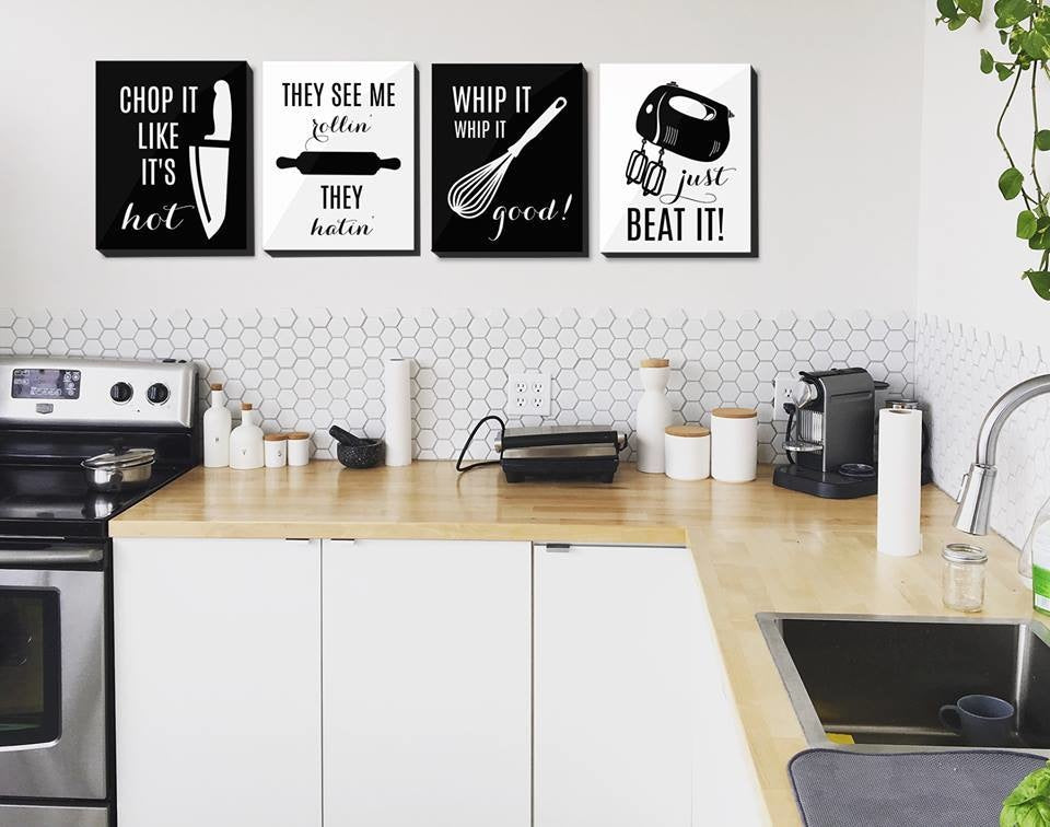 roxx-designs-kitchen-wall-art-print-set-of-4-music-rap-quotes-funny-minimal-wall-art-black-and-roxx-designs for Free Printable Kitchen Wall Art Roxx Designs - Kitchen Wall Art Print Set of 4 - Music Rap Quotes - Funny Minimal Wall Art Black and - Roxx Designs for Free Printable Kitchen Wall Art