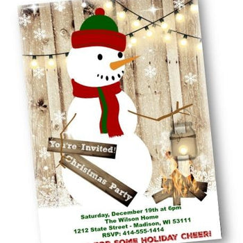 Snowman Christmas Holiday Party Invitation Flyer - Holiday Invitation
