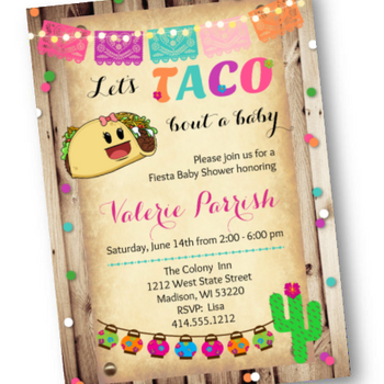 Taco Bout A Baby Baby Shower Invitation - Rustic Wood - Fiesta Baby Shower Invite - Baby Shower Invitation