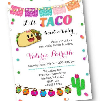 Taco Bout A Baby Baby Shower Invitation - white - Fiesta Baby Shower Invite - Baby Shower Invitation