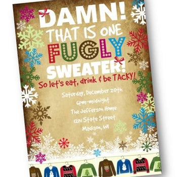 Ugly Sweater Invitation for Christmas Holiday Party Flyer - Holiday Invitation