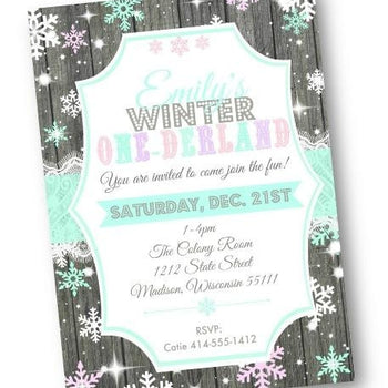 Winter One-derland 1st Birthday Invitation Onederland first birthday flyer invite - Holiday Invitation