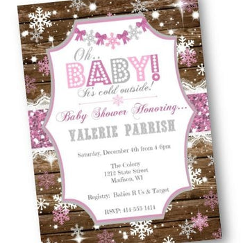 Winter Wonderland Baby Shower Invitation Flyer - Holiday Invitation