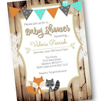 Woodland Forest Animal Baby Shower Invitation - Baby Shower Invitation